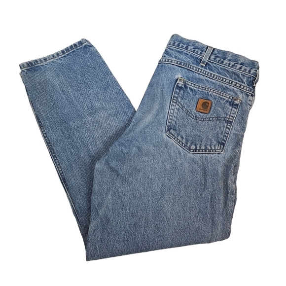 Carhartt Relaxed Fit Medium‎ Wash Denim Jeans Size 40x32 Men's T17 - Picture 1 of 9